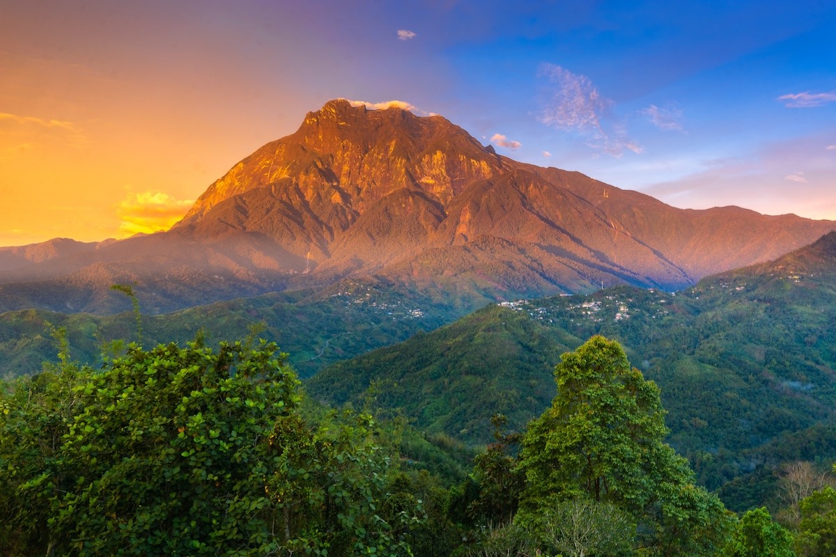 Mount Kinabalu at sunset, Sabah, Malaysia