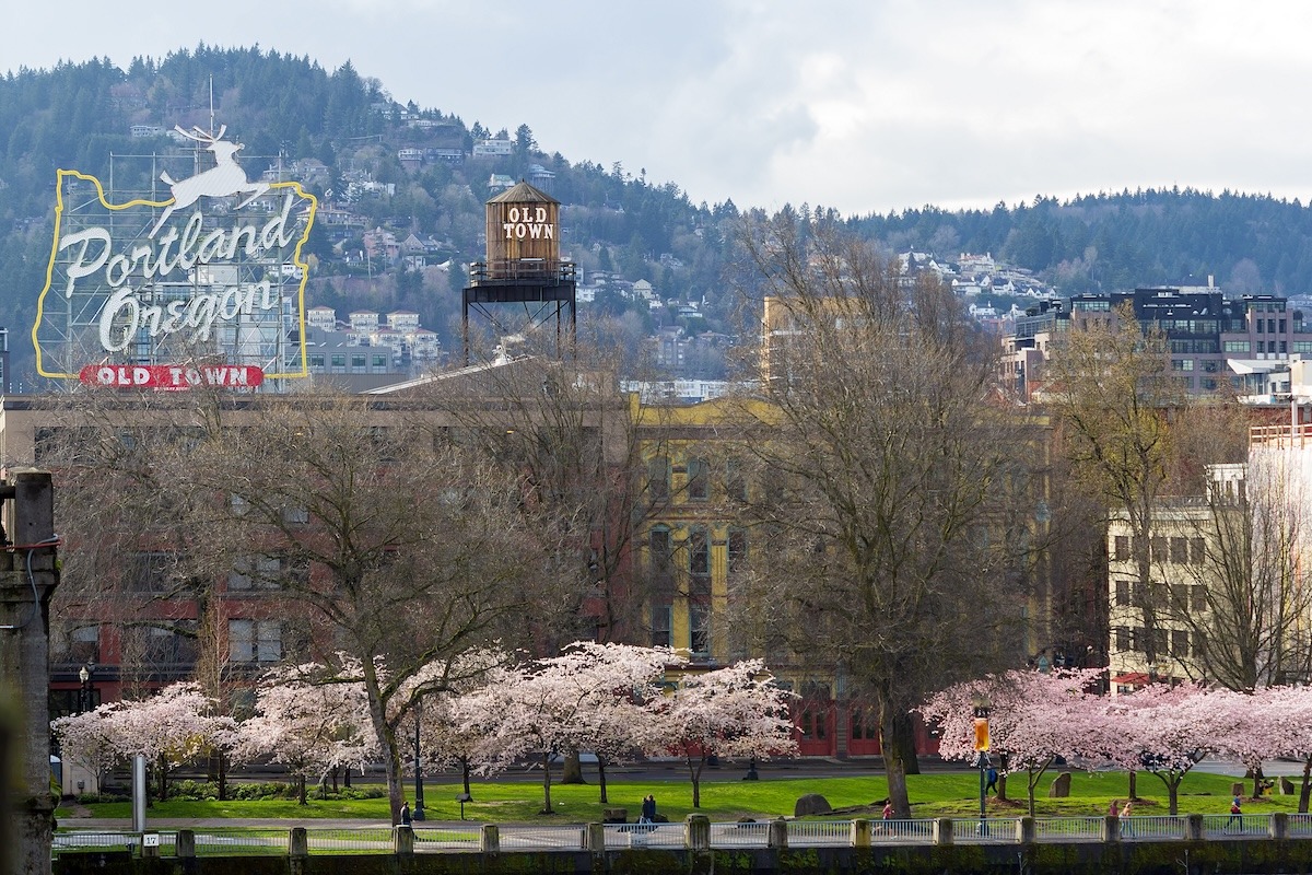 Hafenviertel in der Altstadt von Portland, USA