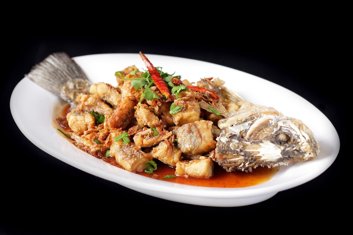 Thai fried Sea Bass with Tamarind Sauce