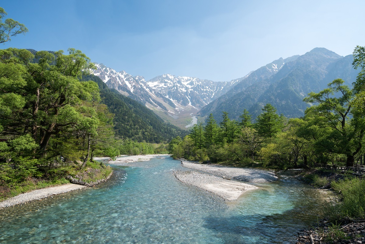 松本附近的上高地山谷