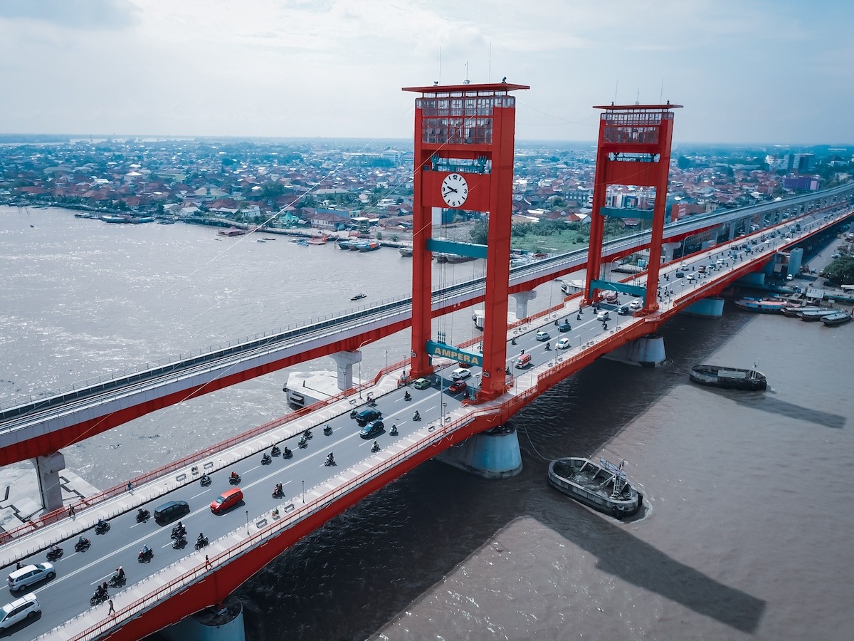 Ampera bridge in Palembang, Indonesia