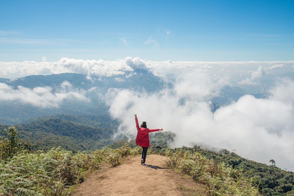 Denai alam semula jadi Kew Mae Pan di taman negara Doi Inthanon, Chiang Mai, Thailand