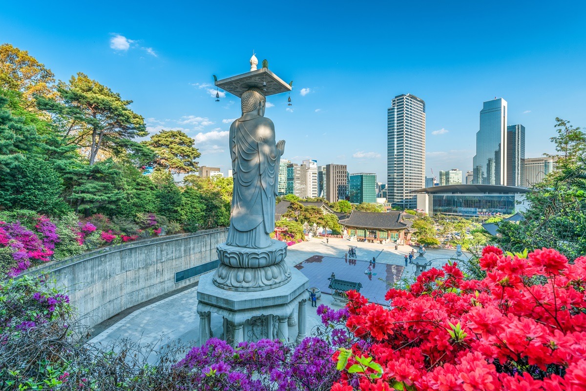 Bongeunsa Temple in Gangnam, Seoul, South Korea
