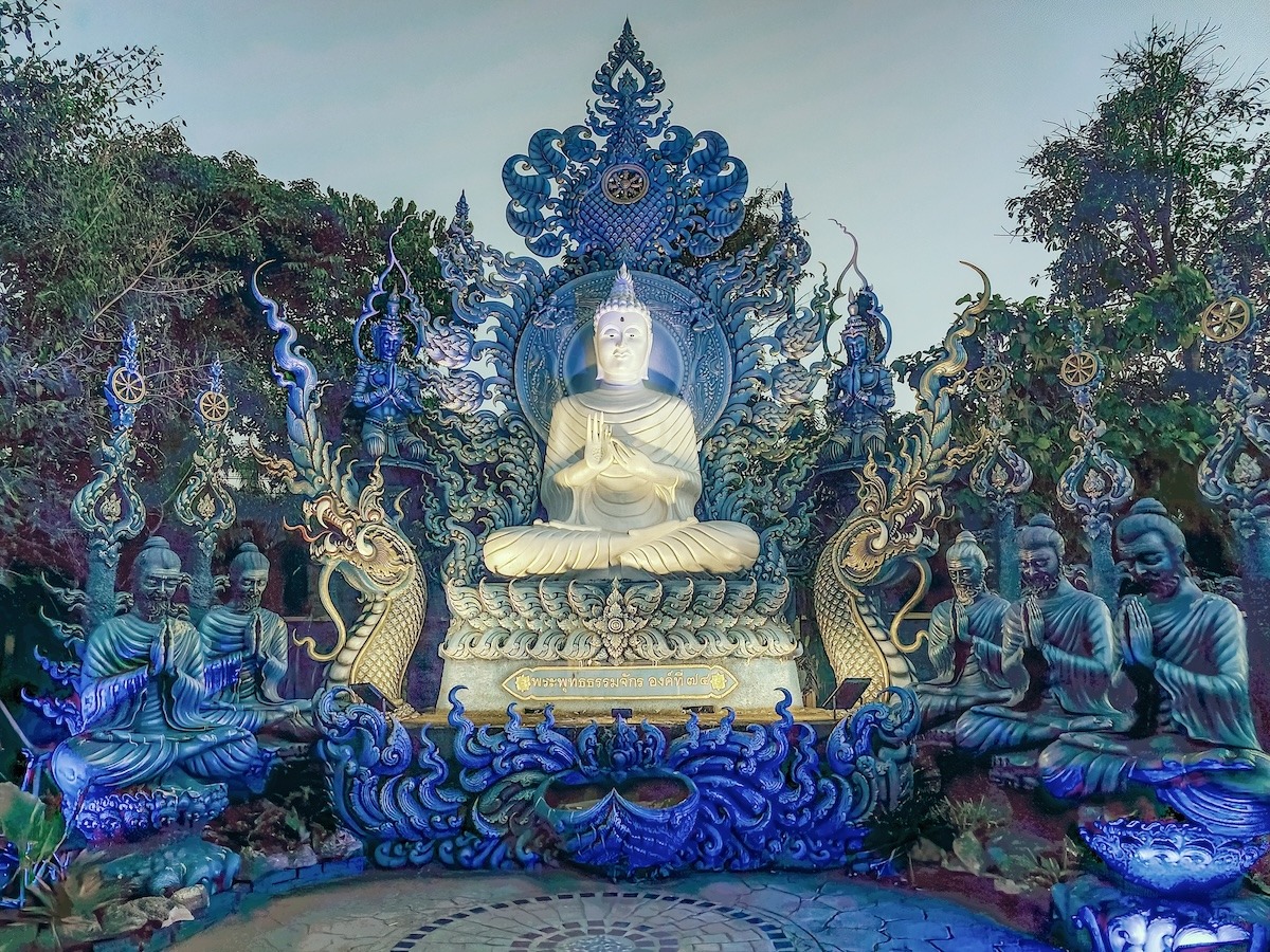Buddha statues at the Blue temple, Chiang Rai