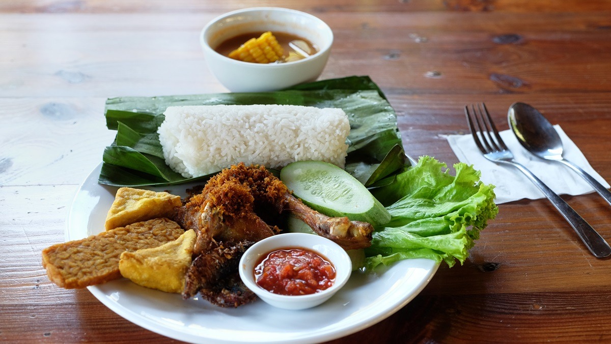 Nasi Timbel, traditional food in Surakarta, Indonesia