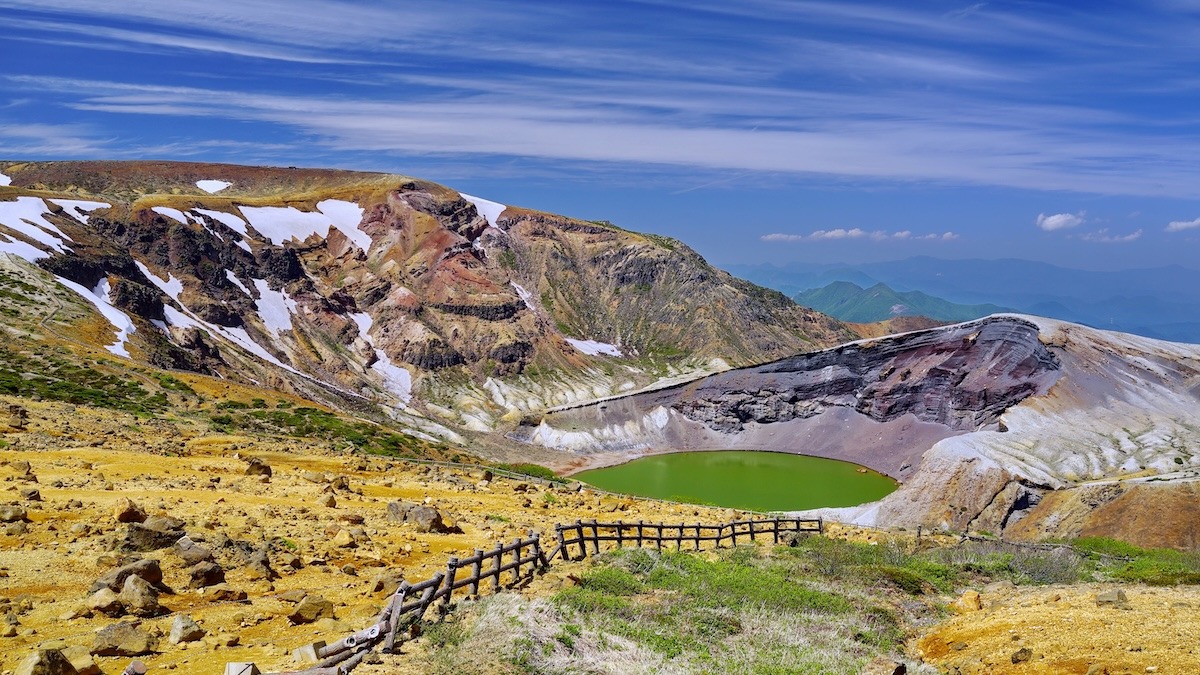 Okama Crater at the summit of Mount Zao