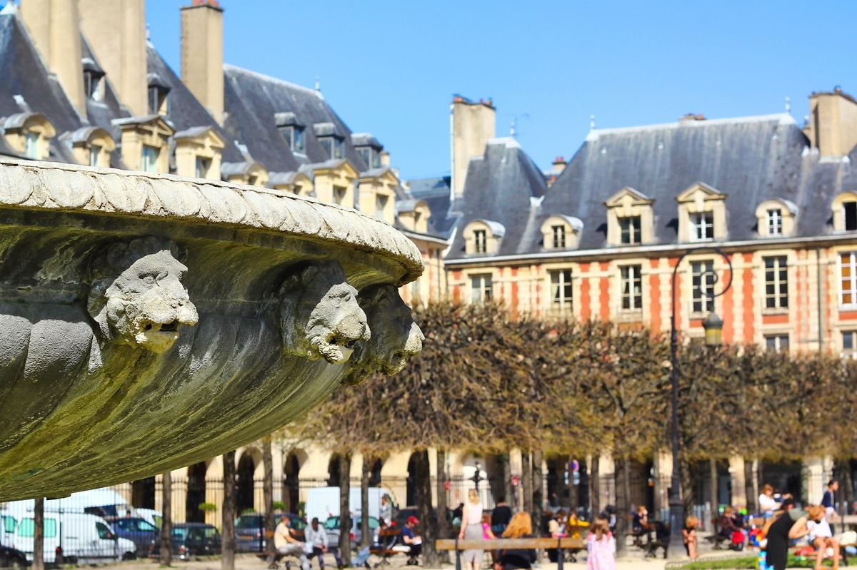 The Marais district in Paris, France