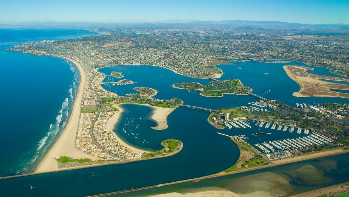 San Diego Aerial View of Mission Bay
