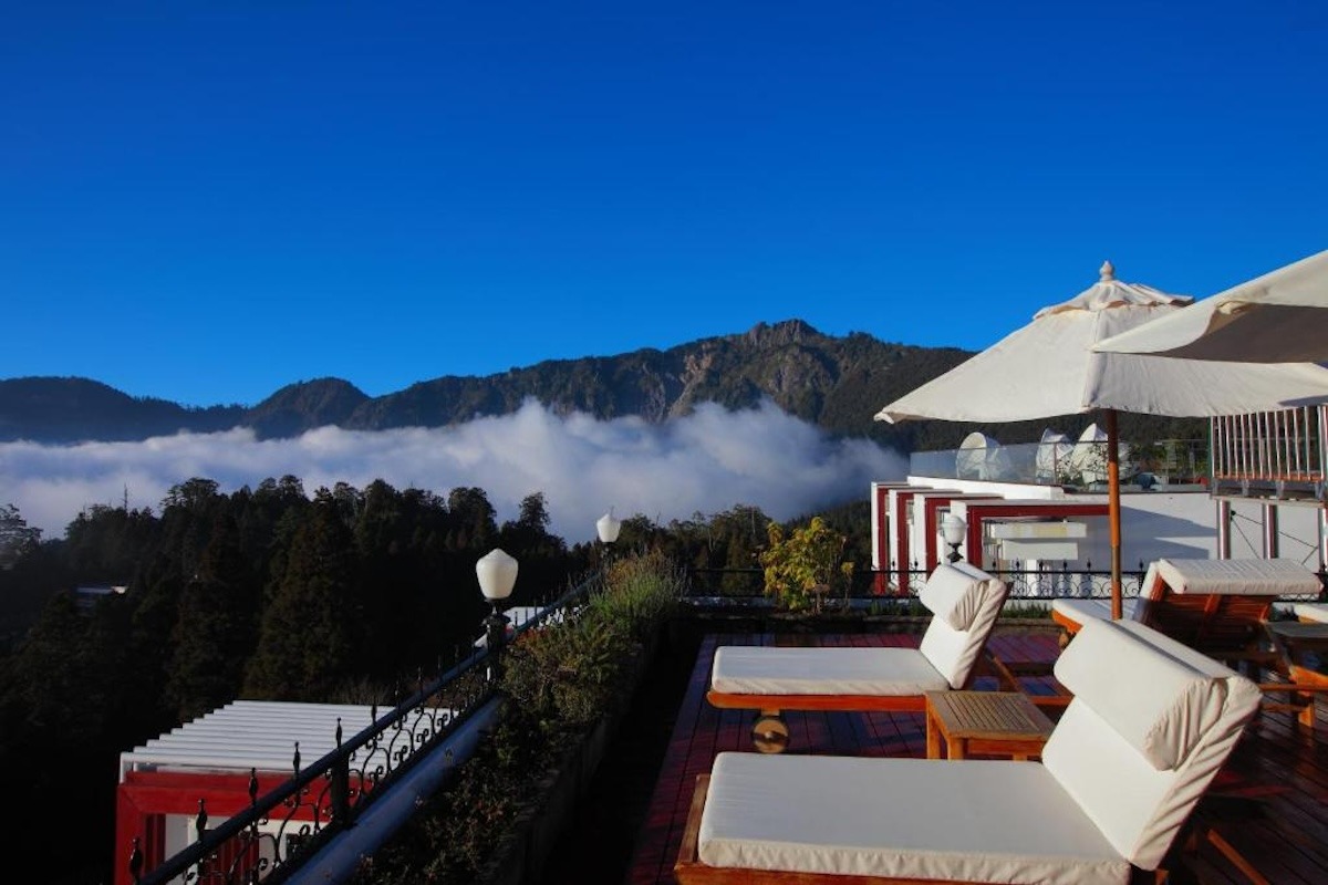 panoramablick auf die Berge, Alishan Hotel