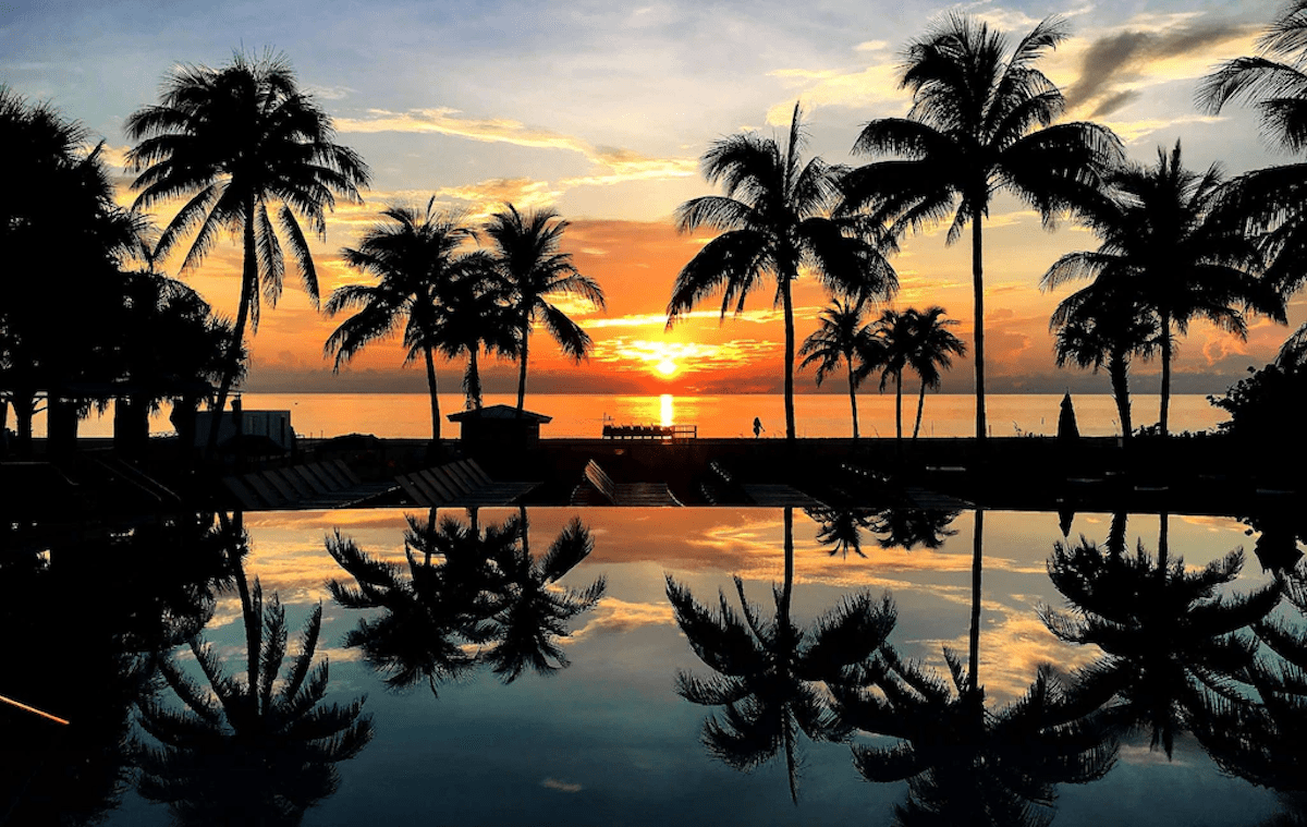 sunset from B Ocean Resort pool