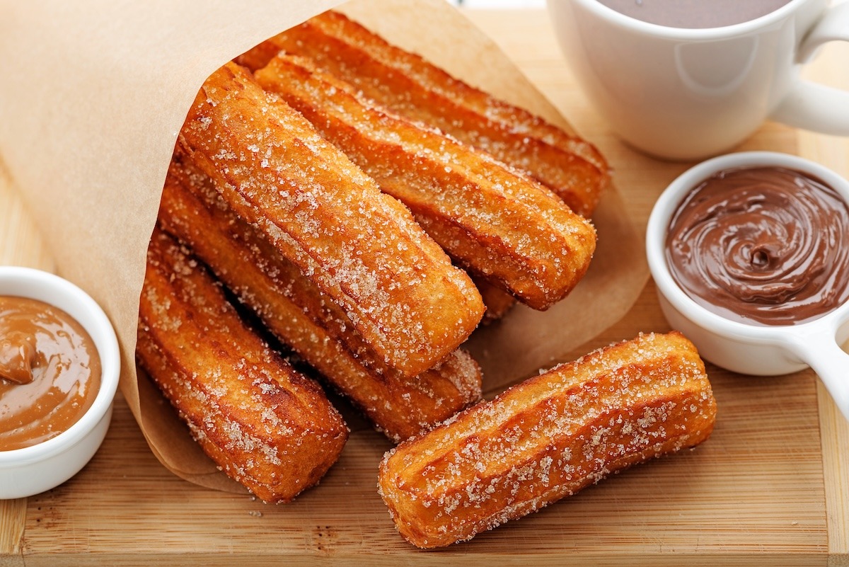 Churros with sugar and chocolate sauce-Tex-Mex cuisine in Dallas Churros with sugar and chocolate sauce-Tex-Mex cuisine in Dallas