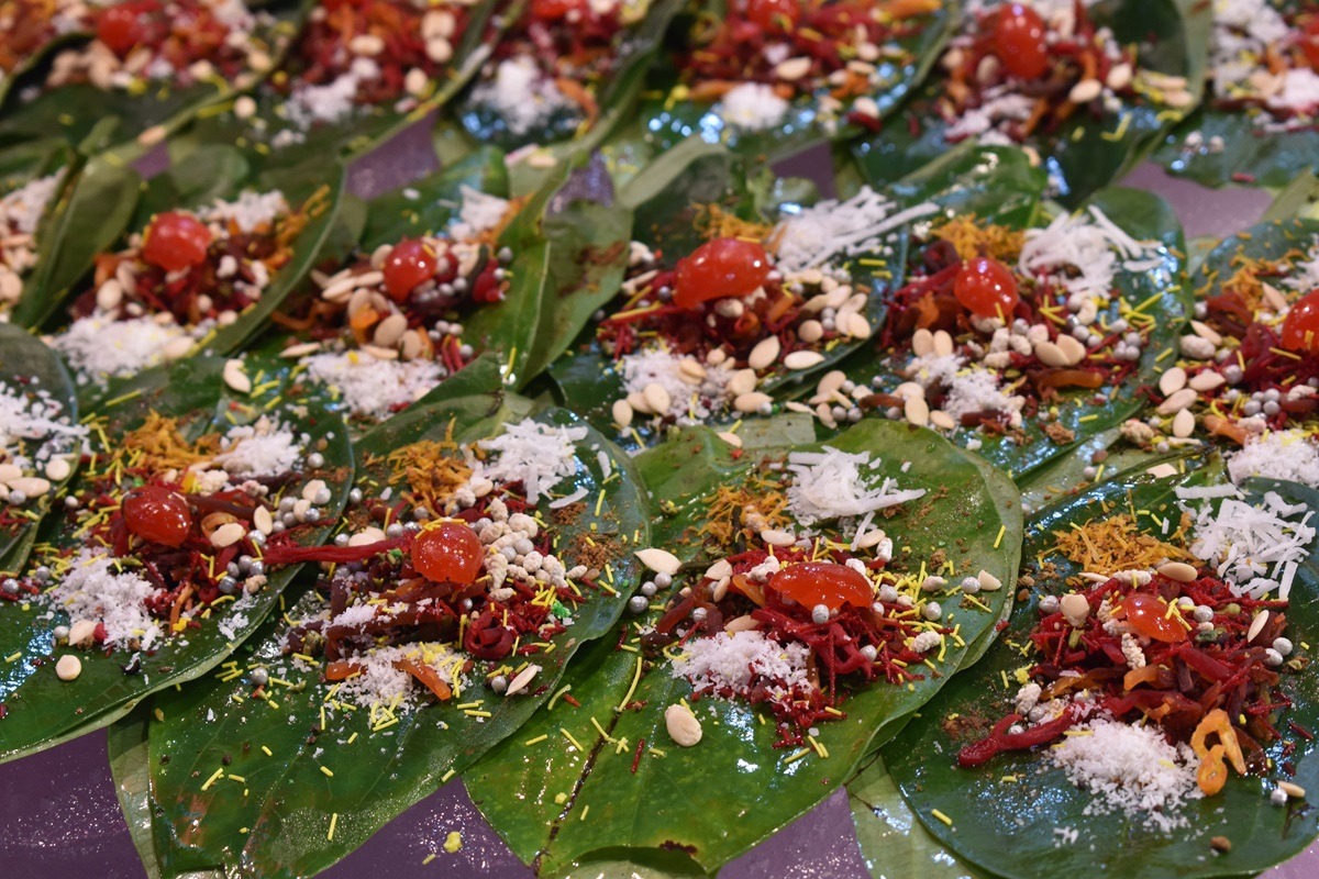 Paan, einzigartiges Essen in Varanasi, Indien Paan, einzigartiges Essen in Varanasi, Indien