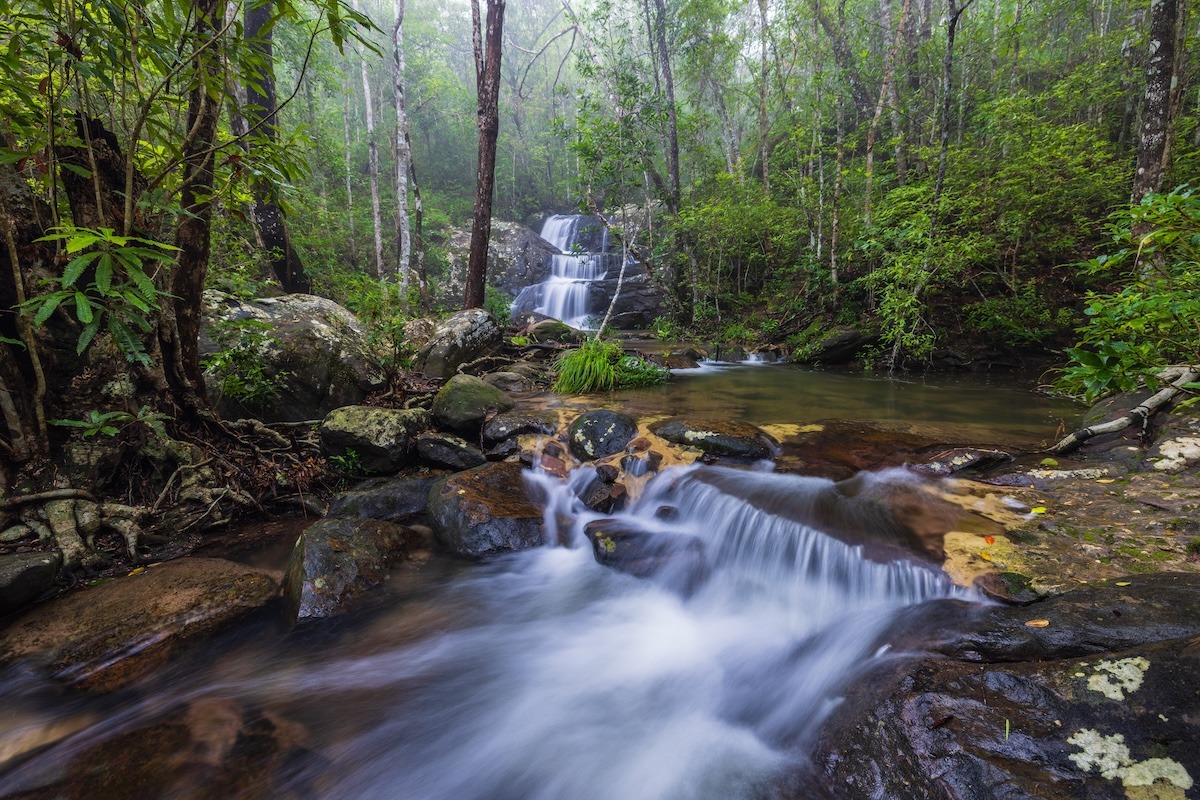 Hin sam chan-Wasserfall im Phu Rua-Nationalpark, Loei, ThaiLand Hin sam chan-Wasserfall im Phu Rua-Nationalpark, Loei, ThaiLand