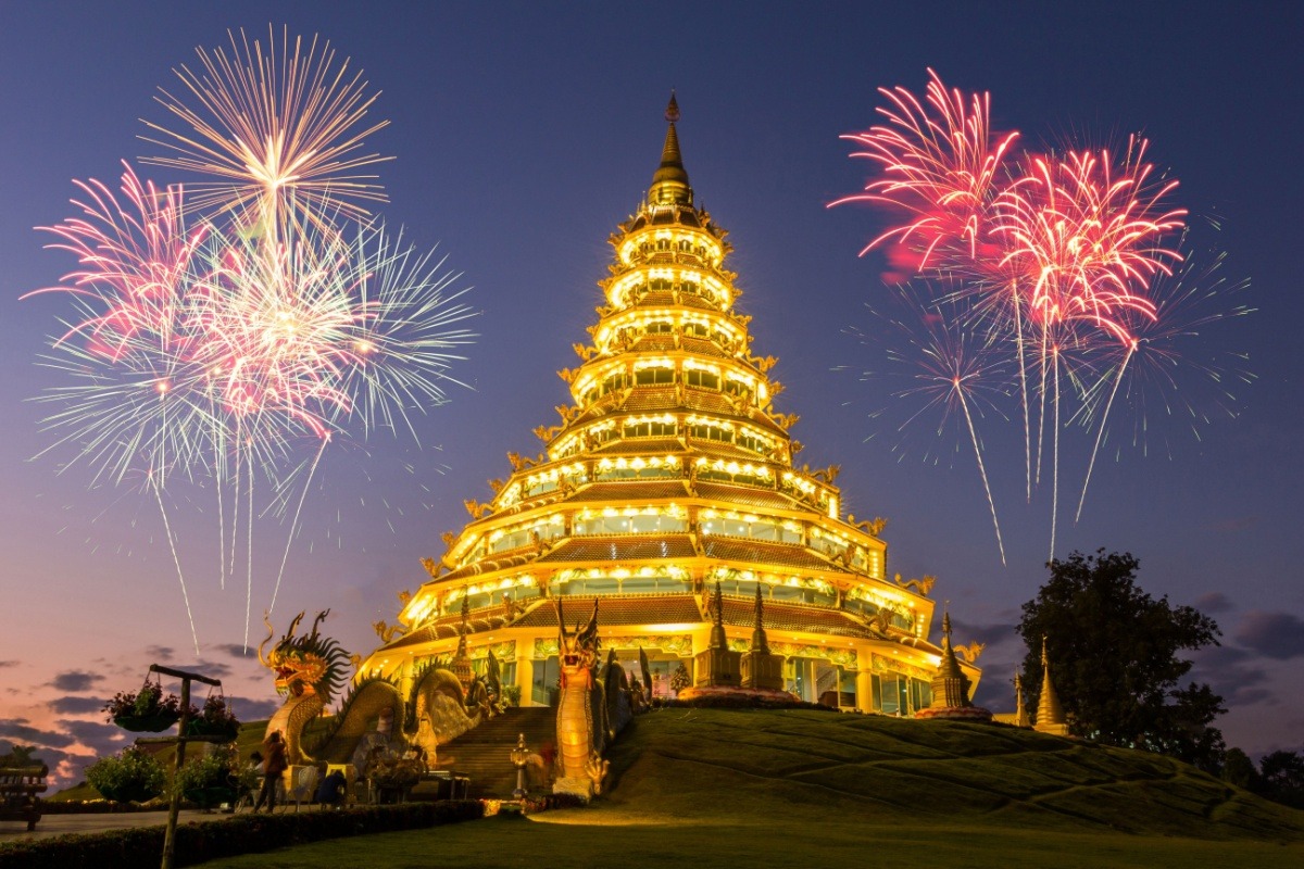Fireworks in Chiang Rai Fireworks in Chiang Rai