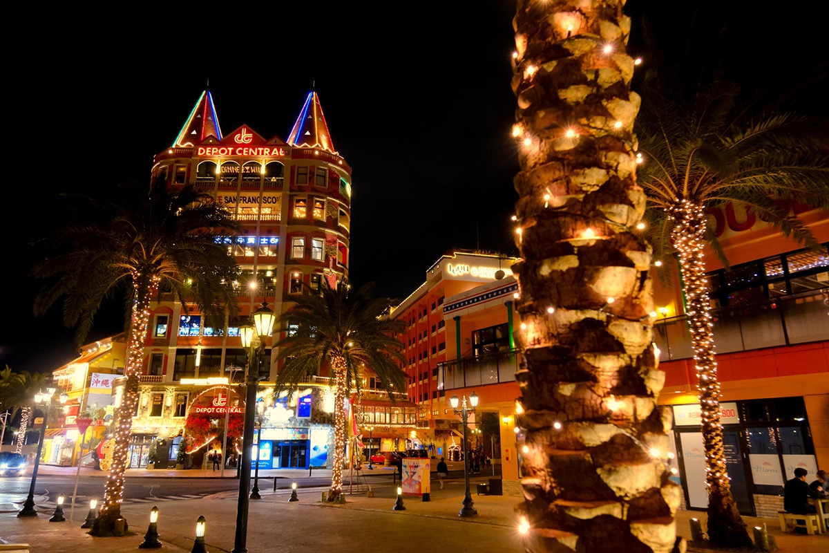 American Village at night